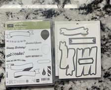Stampin  Up BIRTHDAY BANNERS Photopolymer Stamp Set  BUNCH OF BANNERS Dies
