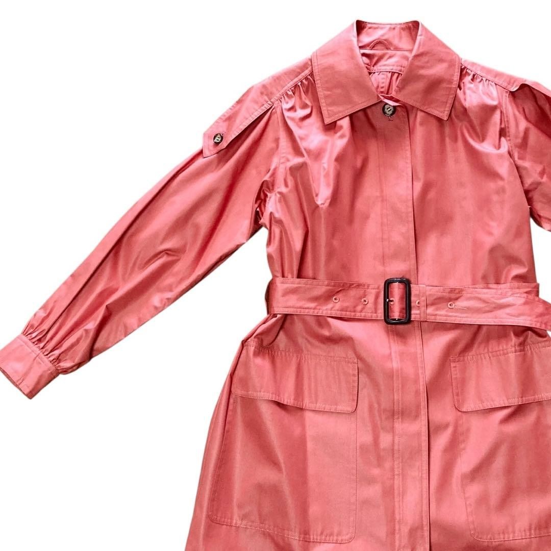 Yves Saint Laurent Vintage Pink Trench Coat Belt Women's S 7 Excellent thumbnail 4