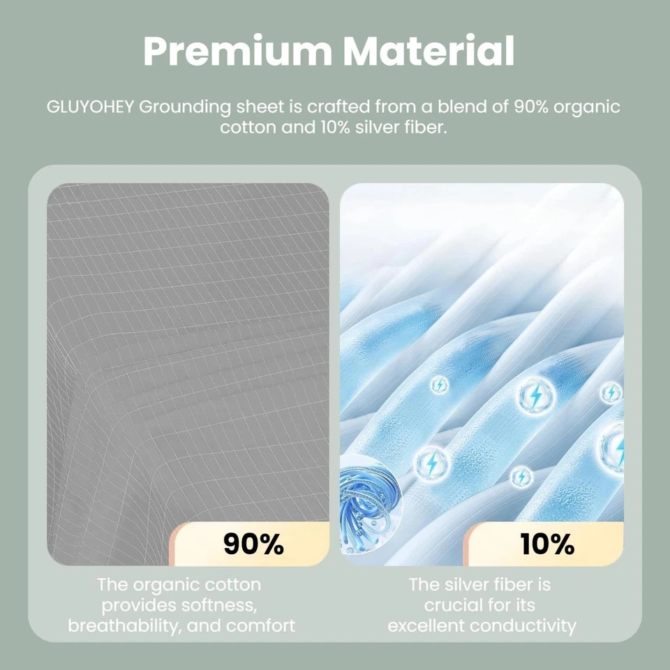 Простыня для заземления из органического хлопка и серебристого волокна - Изображение 4 из 4