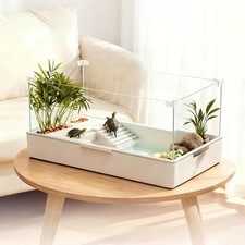 Turtle Tank Glass Aquarium, Tank Terrapin Lake with Water Pump for Turtle 20gal