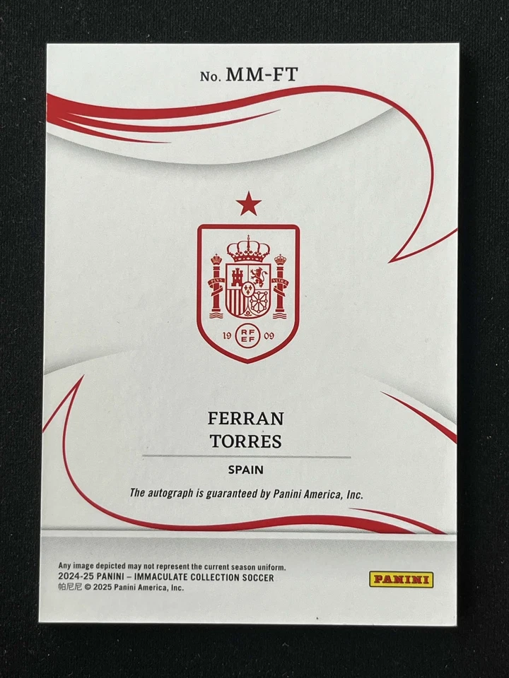Ferran Torres 2024-25 Panini Immaculate Collection Modern Marks Auto /25 #MM-FT - Image 2 of 2