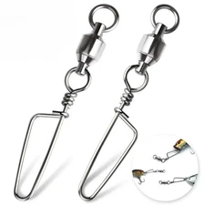 50PCS Ball Bearing Swivel with Coast Lock Swivel Snap Fishing Tackle Connectors
