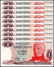 Argentina 1 Peso Argentino, 1983-1984 ND, P-311a.2, UNC X 10 PCS