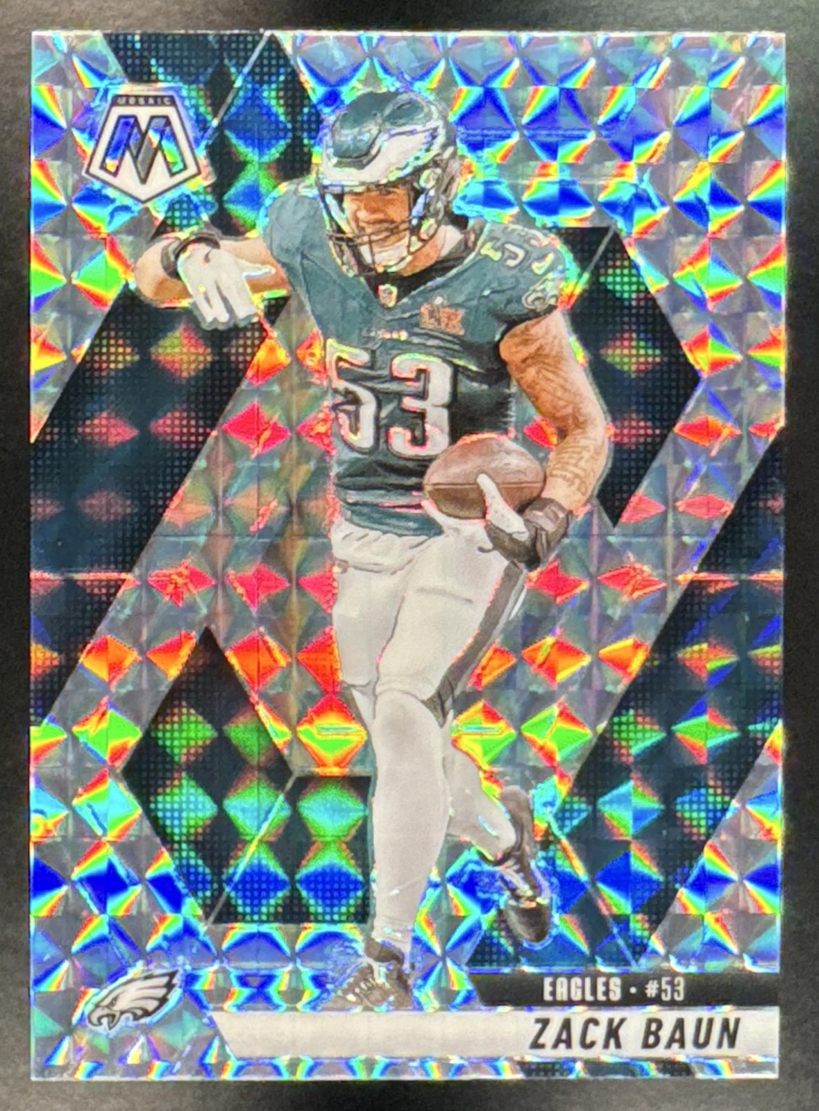 2025 Panini Football Mosaic Zack Baun Mosaic Prizm #141 Philadelphia Eagles