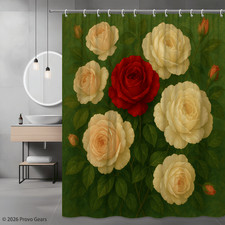 Floral Shower Curtain with Beautiful Roses Design