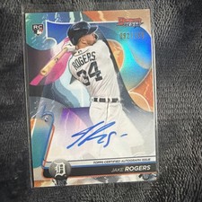 2020 Bowman's Best Tigers Auto Jake Rogers #B20-JR Blue Refractor /150 RC