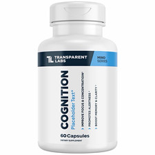 Transparent Labs Cognition: suplemento para el rendimiento mental, 60 cápsulas, nuevo