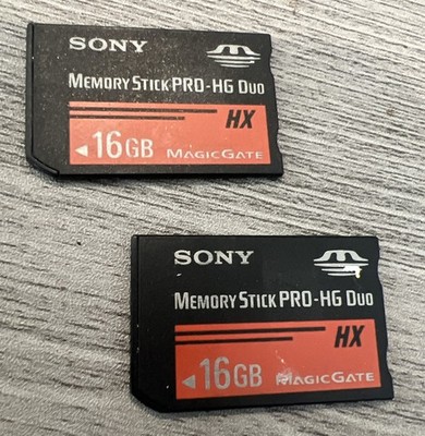Lot Of 2 - Genuine Authentic 16GB Sony Memory Stick PRO - HG Duo Magic Gate
