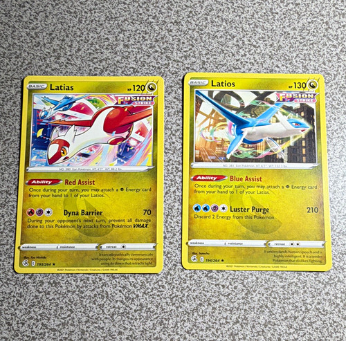 Pokemon TCG Fusion Strike Latias 193/264 & Latios 194/264 Holo EN 2021 - NM 