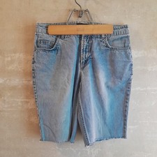 623a. light blue vintage No Boundaries cotton y2k cutoff denim bermuda shorts, 9