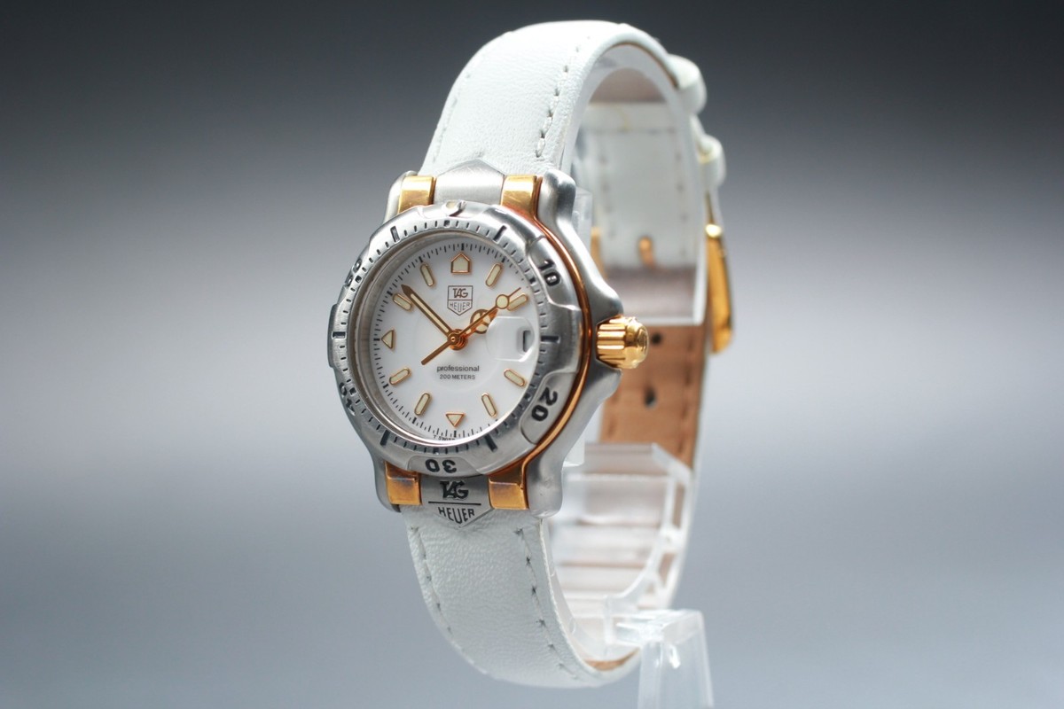 Vintage [MINT] TAG Heuer 6000 Professional WH1351-K1 White Women's