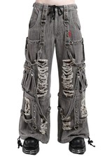 Tripp NYC Shredded Denim Strap Pants BLACK DENIM 