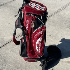 Sun Mountain Four 5 Dual Strap 14 Divider Golf Stand Bag w Raincover Black/Red