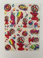   RARE Vintage Lisa Frank RAINBOW BUBBLEGUM MACHINE POP  BALLOONS Stickers
