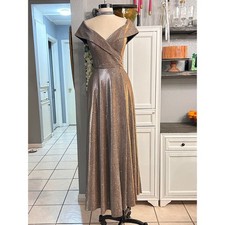 XSCAPE Off the Shoulder Gown Sparkly Gown Size 4/6 High Slit Formal Party