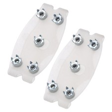 2 Pcs Crampons Anti-Skid Shoe Cover, 5 Ice Grips Traction Cleats, Transparent
