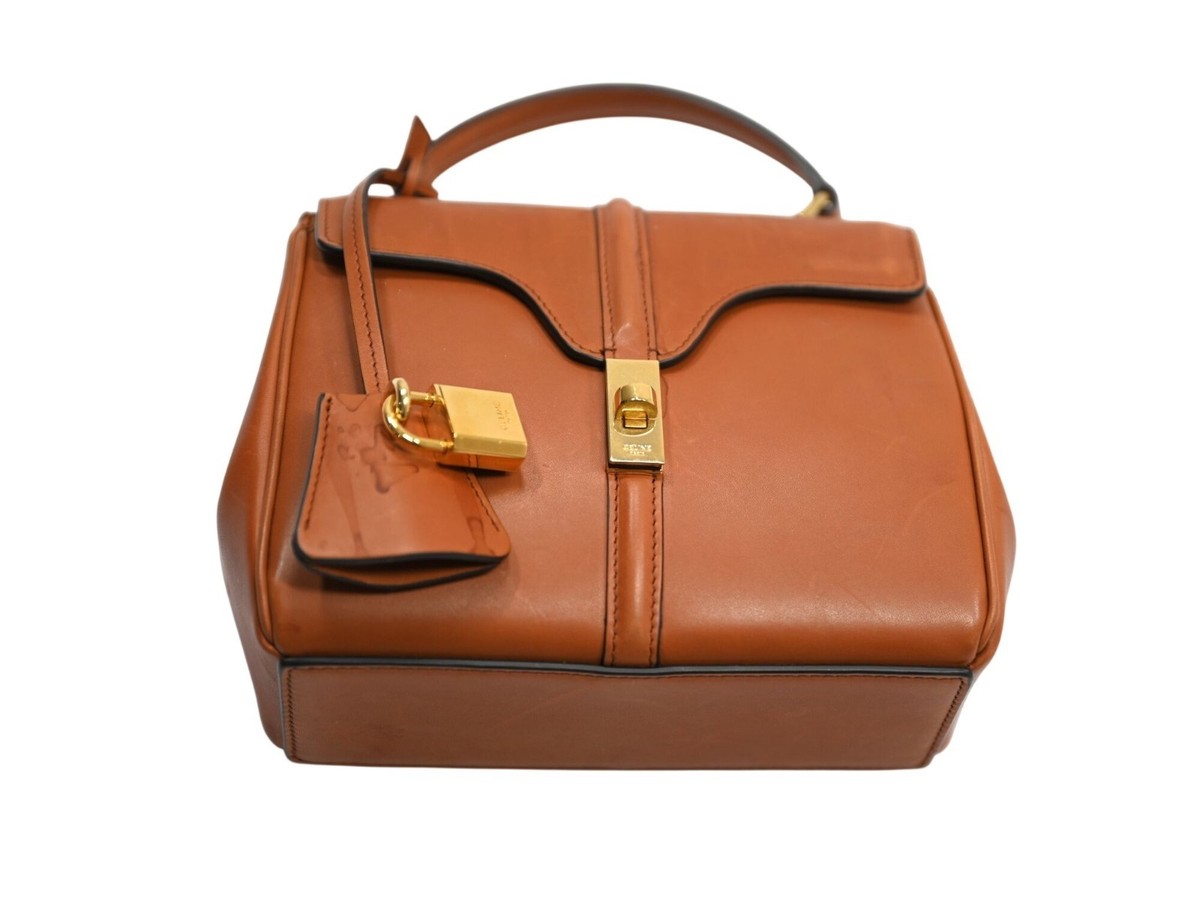 Celine Mini 16 Handbag in Brown Calfskin | eBay
