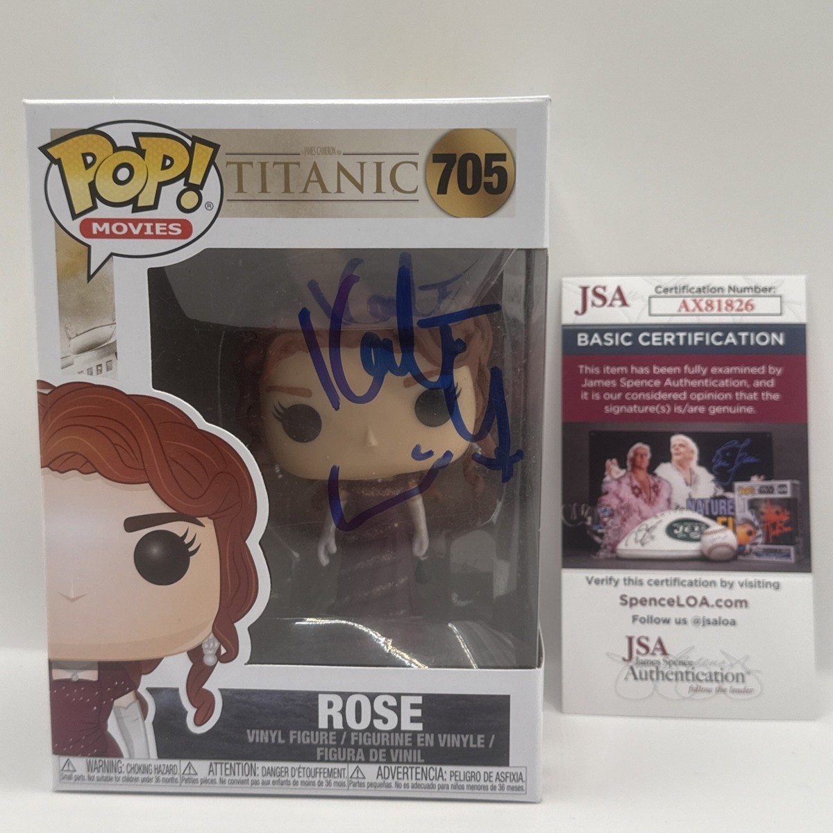 Kate Winslet SIGNED Autographed Rose Titanic Funko Pop! #705 JSA