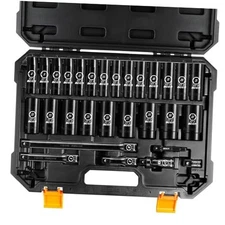  8mm-32mm 1/2” Drive Metric Socket Set, Impact Deep Socket, 6 Point Lug Nut 