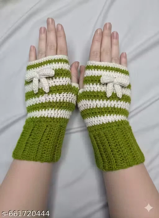 Handmade crochet woollen gloves Fingerless Texting Gloves Hand Warmers