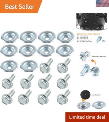 Comprehensive UTV Skid Plate Fastener Kit with 10 Washers & 10 Bolts - Polaris
