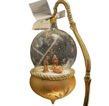 Soffieria De Carlini Nativity Globe Ornament Diorama Italian Holy Family