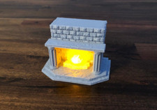 Flickering LED Fireplace 28mm Miniature Terrain for D&D and RPGs