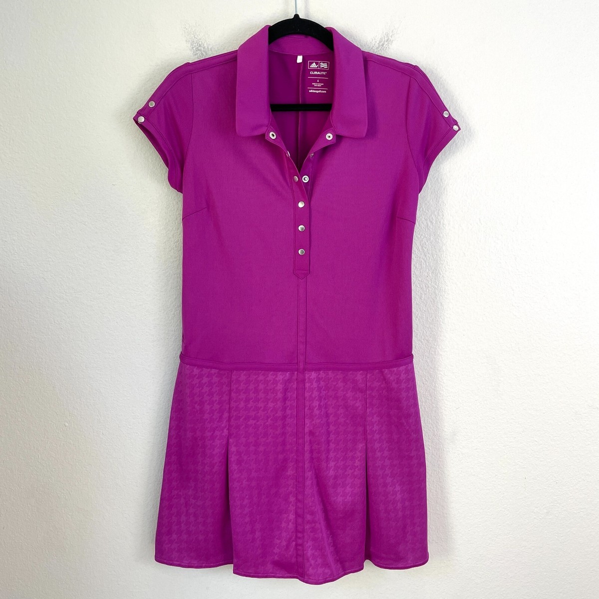 Adidas Climalite Womens 4 Golf Dress Purple Short Sleeve