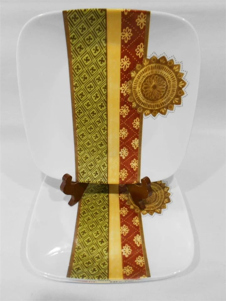 ❤️ NEW 4 Corelle Square BAMAKO 10 1/4" Dinner Plates GEOMETRIC AFRICAN FABRICS - Image 2 of 4