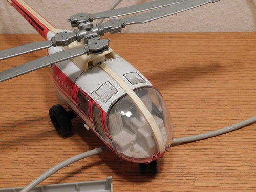 vintage JOUSTRA 2931 HELICOPTERE ELECTRIQUE téléguidé tole BO 105 D-HDCH Bolkow - Photo 18/24