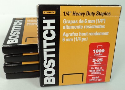Stanley Bostitch 1/4 inch 6 mm Heavy Duty Staple Model SB351/4-1M - 5000 Staples