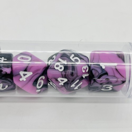 Geeknet D20 Pink / Black 7-Dice Set Dungeons & Dragons AD&D Free Shipping! - Picture 4 of 5
