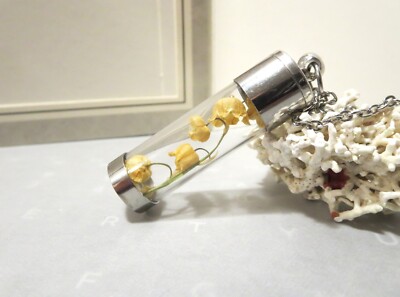 Lily of the valley necklace, pressed white  Flower charm  Protection Talisman