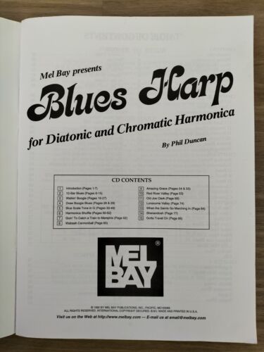 Mel Bay Blues Harp Sheet Music Book Harmonica Diatonic Chromatic Phil Duncan - Picture 3 of 7