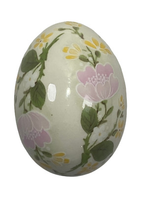 Egg 1.5 x 2.5in Floral Design Hollow Ceramic by The Egg Lady Hollow 