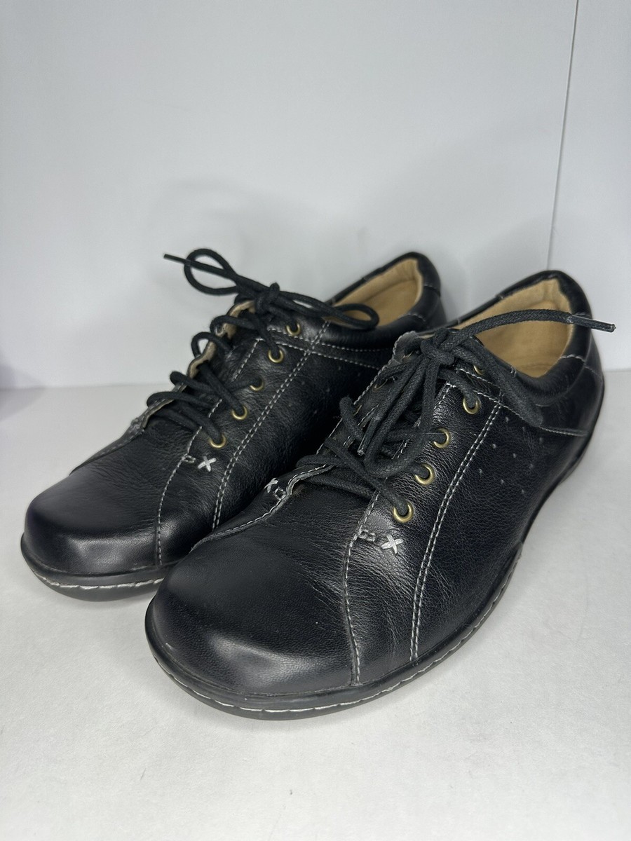 Naturalizer Parama Comfort Women Leather Shoes Black Size 10 M Lace Up Flat