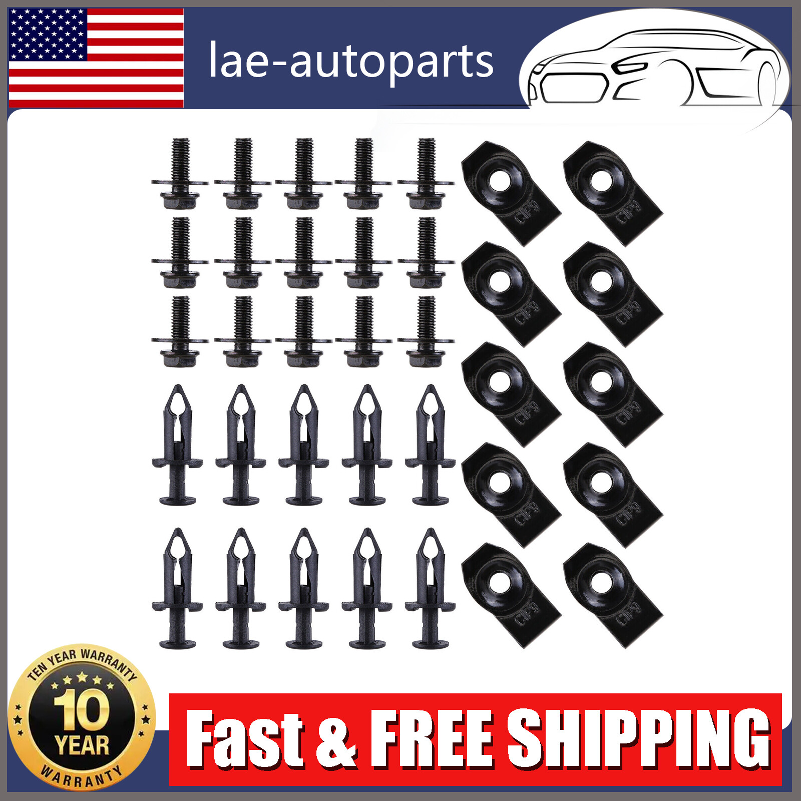 35pcs Engine Splash Shield Guard Kit with Bolts & U-Nut Clips for Under Cover Protection