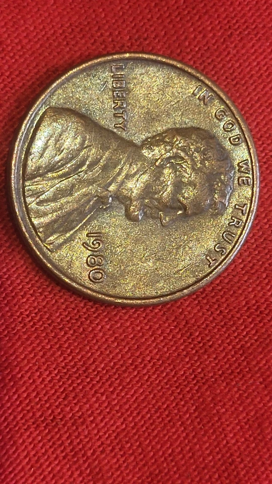 1980 lincoln penny no mint mark rare good condition collectors coins u.s.a - Image 3 of 3