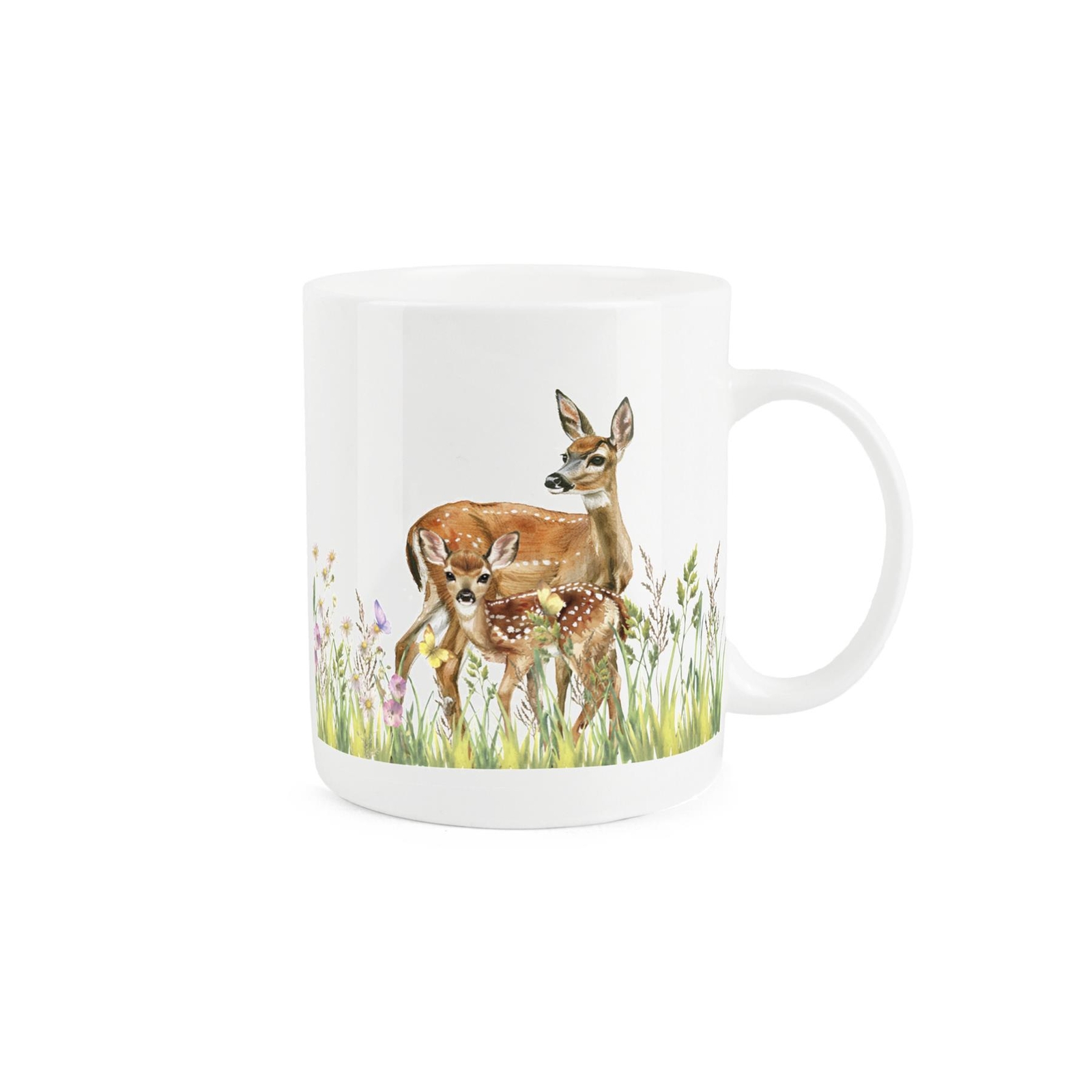 Bone China Countryside Animals Mug - Deer & Fawn Drinkware Gifts