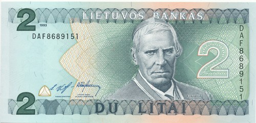 Lithuania / Litauen - 2 Litai 1993 UNC - Pick 54 - Bild 1 von 2