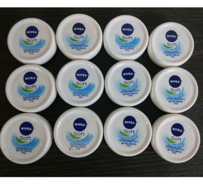 12  NIVEA SOFT moisturizing creme 0.84 oz. travel size face cream hand skin