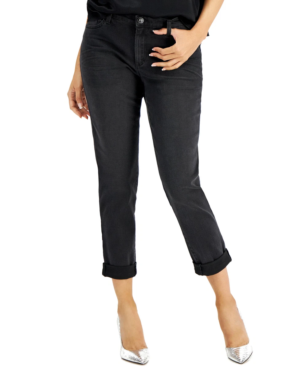 INC International Concepts Women s Curvy Mid Rise Straight Leg