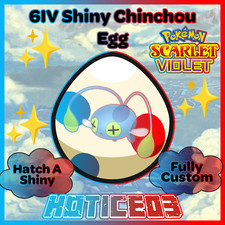 Chinchou ✨ SHINY 6IV EGG ✨ Pokemon Scarlet & Violet ✨ INDIGO DISK DLC ✨