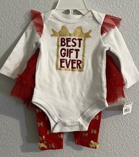 NWT Red W/Glitter "Best Gift Ever" Christmas Tutu Dress - 3M