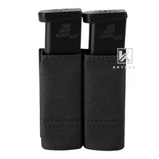 KRYDEX Tactical Double Stack Pistol Magazine Pouch Belt MOLLE Compatible Black