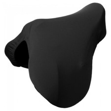 New Tough-1 Black Fleece lined LYCRA ENGLISH HORSE SADDLE COVER w/ Elastic edge