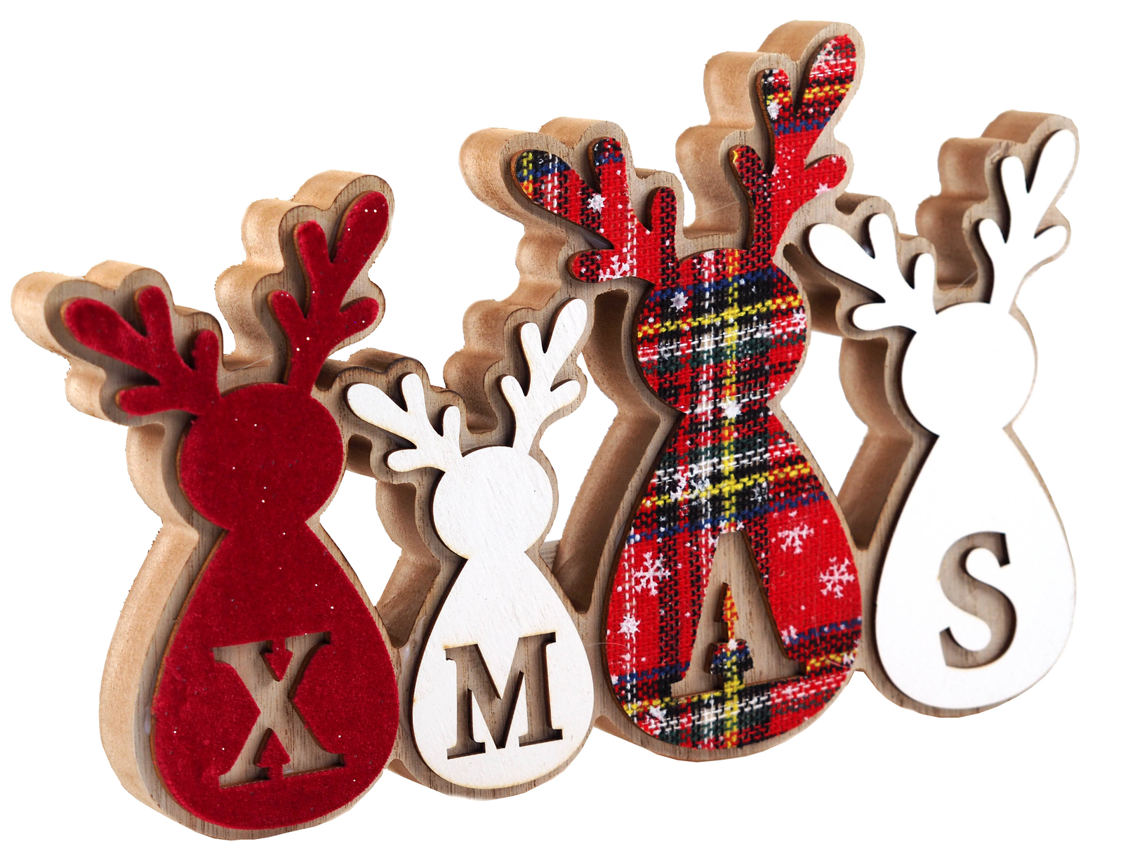 Tartan Reindeer Christmas Ornament Decoration - XMAS