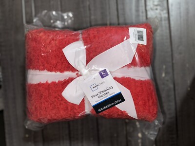 Mainstays Faux Shearling Blanket, Dk. Red, King 102''X90'', for Adult