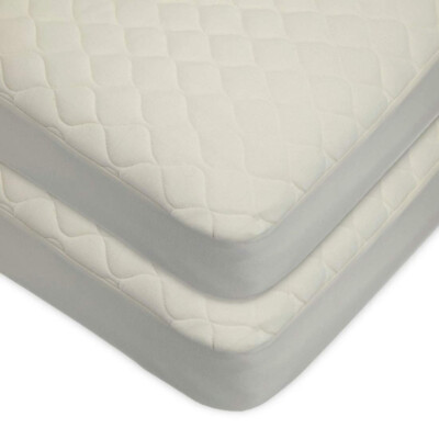 TL Care-Fitted Quilted Crib Mattress Cover-2 Pack-Waterproof