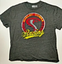 Shelby Cobra Mustang T-Shirt Mens XL Ford Racing Cobra Graphic Charcoal embossed